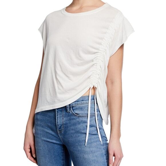 Current/Elliott The rouched muscle  tee in star white size 2 - Picture 1 of 11